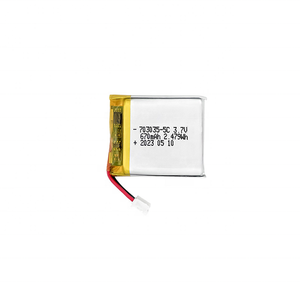 แบตเตอรี่ลิเธียมไอออนแบบแพ็ค รุ่น 703035 5C ดิสชาร์จ 3.7V 670mAh สำหรับอุปกรณ์ให้แสงสว่าง จากโรงงานมืออาชีพ - Product Image 3