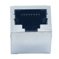 8P8C 8 Pin Metal Shell Fiber Optique Jack Femelle Ethernet RJ45 Connecteur
