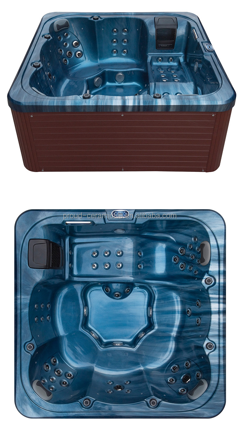 Hot Tub Outdoor SPA Bathtub Resin Whirlpool Massage PVC Plastic Wood Skirt