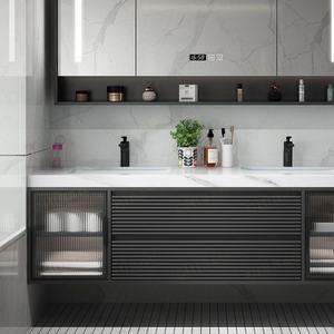 <span class=keywords><strong>Meuble</strong></span>-lavabo mural en bois massif pour salle de bain, double vasque, avec lavabos intégrés, prix abordable - Product Image 4