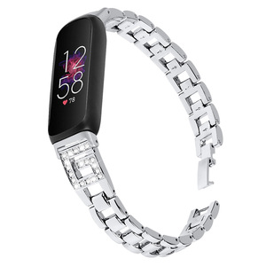 <span class=keywords><strong>Luxe</strong></span> Femmes Charme Métal Diamant Bracelet Bracelet Pour <span class=keywords><strong>Fitbit</strong></span> inspirer 3 Bling Bracelet En Acier Inoxydable Poignet Dame Bande - Product Image 2
