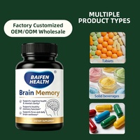 Comprimés naturels à base de plantes pour la santé du cerveau, marque privée OEM/ODM, soutien à la mémoire et à la concentration, protection des fonctions cognitives pour adultes