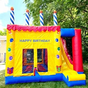 Outdoor Kids Party Commercial <b>Inflatable</b> Birthday Cake Combo Bounce <b>House</b> Slide Bouncing Castle 500KG Capacity 3-Year Warranty - Product Image 1