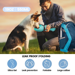Bouteille d'eau portable pour chien, produits en gros, bouteille d'eau pliable en silicone de qualité alimentaire pour animaux de compagnie, pour l'extérieur - Product Image 6