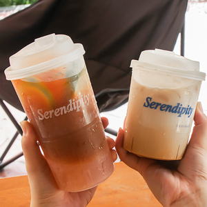 Gobelets en plastique dur jetables personnalisés de 18oz 500ml 700ml Gobelets en plastique PP givrés avec couvercles pour cocktail, boba bubble tea, café - Product Image 5