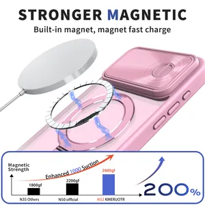 Terbaru mewah 360 derajat berputar logam magnetik dudukan cincin casing ponsel untuk iPhone 16 15 plus jendela geser kamera casing ponsel