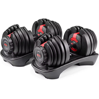 Ensemble d'haltères réglables antidérapants en caoutchouc de 24 kg (52,5 lb) pour l'entraînement musculaire des bras et la musculation automatique