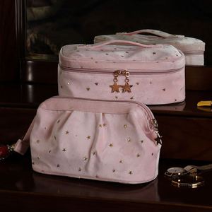 Nueva Bolsa de Cosméticos de Terciopelo con Cierre de Estrella para Mujer, Bolsa de Maquillaje Multiusos de Gran Capacidad para Guardar Joyas, Herramientas de Manicura - Product Image 1