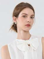 KAVNAR Boucles d'oreilles marguerite fleur zircon vert laiton plaqué or blanc