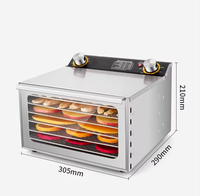 Déshydrateur alimentaire électrique domestique à 6 niveaux avec bouton rotatif, idéal pour les légumes, les fruits, la viande et le poisson – Grande vente !