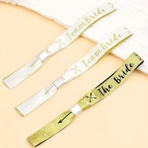 Business Popular for Party Event Cloth <b>Bracelet</b> Fabric Polyester Wristbands With Logo Custom <b>Snap</b> Closure Lock - Product Image 3