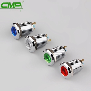 Cmp 12Mm Kim Loại Nước Bằng Chứng Chỉ Số Màu Xanh Ánh Sáng 12V 24V Đèn Tín Hiệu - Product Image 5
