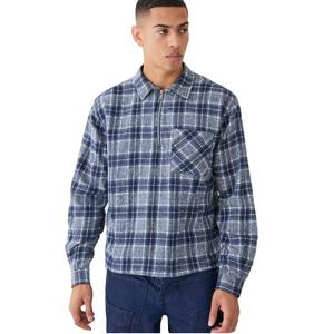 Chemise Homme de Haute Qualité à Col Zippé Style Rétro Coupe Boxy Décontractée Respirante 60% Coton Design Personnalisé Nouvelle Tendance Prix Bas - Product Image 1