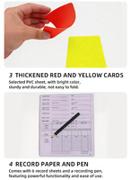 Kit d'arbitre de football en gros d'usine, cartes rouges et jaunes, sifflet d'arbitre en métal, drapeau de juge de touche, drapeau d'arbitre, kit d'outils