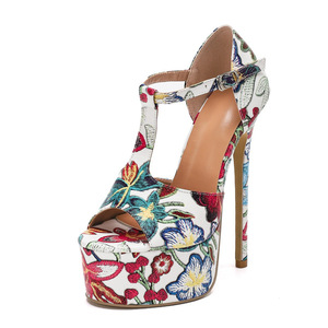 <span class=keywords><strong>2026</strong></span> 신상 프린트 및 컬러 블록 16cm 섹시하고 우아한 슬림 하이힐 패션 여성용 라운드 토 나이트클럽 샌들 - Product Image 6