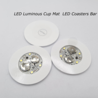 Nicro Creative Light up Autocollants Coloré Rond LED Sous-verres Bar Atmosphère Néon Fête Fournitures LED Lumineux Tasse Tapis
