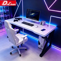 Bureau de jeu ergonomique blanc tendance avec structure en acier renforcé et support en X