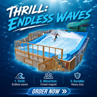Toboggan aquatique extérieur de qualité supérieure simulateur de surf jeux de parc aquatique équipement de parc aquatique flowrider en fibre de verre avec piscine à vagues