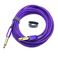 Cable para Guitarra de 5 Metros, 1/4 de Pulgada a 1/4 de Pulgada TS, Conector Mono Jack Recto Macho a Macho de 6.35mm con Conector de Aleación y Trenzado de Nailon