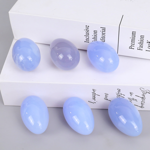 Natuurlijke blauwe chalcedoon handgesneden kristal gepolijste ovale eieren edelsteen yoni <span class=keywords><strong>massage</strong></span> tool voor vrouwen - Product Image 5