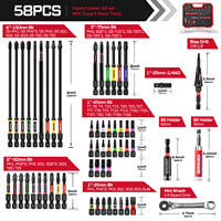 Kit de 58 Pièces Industrielles: Jeu d'Embouts de Tournevis, Mini Clé, Foret Étagé et Coffret à Outils. OEM ODM Personnalisation Acceptable