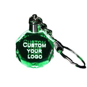 Llaveros de Cristal LED K9 en Blanco al por Mayor de Fábrica, Llavero de Cristal con Logotipo de Coche Grabado con Láser 3D Personalizado - Product Image 1