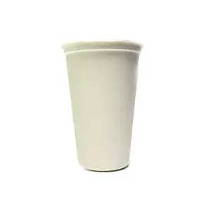 Disposable Biodegradable Food Grade Takeout Drinkware 12oz Sugarcane Bagasse Pulp Cup With Lid 250ml For Drink Coffee Soup