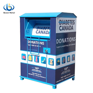 Factory Sheet Metal Fabrication 12 Gauge Disassembled Recycle Clothing Box Donation Bin Recycling