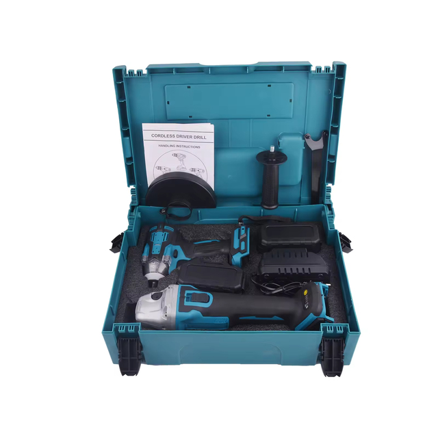 2 in 1 Cordless Power Tool Set Brushless Electric Tools Battery Powered Electric Wheel Wrench Variable Speed Angle Grinder 125mm