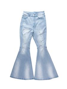 Women's High Waist <b>Stretch</b> Ripped Jeans Minimalist Casual Commute Style Long <b>Denim</b> Pants - Product Image 3