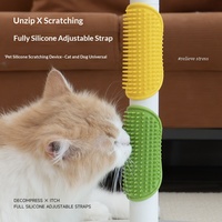 Jouet pour chat en TPR, sangles réglables, autocollant grattoir en silicone intégral pour mur, coin, pied de table, soulagement personnel