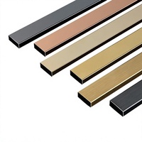 Profilé en acier inoxydable pour panneau mural, carrelage, plafond, décoration de fond, finition or rose, cuivre, argent, noir, profilé en U