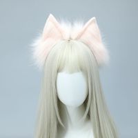 E0008 Bandeau Cosplay Anime en Fausse Fourrure Mignonnes Oreilles de Renard, Coiffe Animale pour Festivals et Fêtes