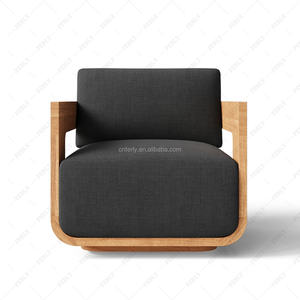 家具セット木製ソファセット屋外家具セット高級チークパティオガーデンソファシングルラウンジチェア - Product Image 2