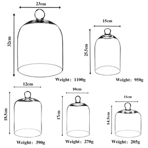 Vente en gros Cloche de présentation de pâtisserie en cristal transparente avec poignée bouton Style moderne - Product Image 6