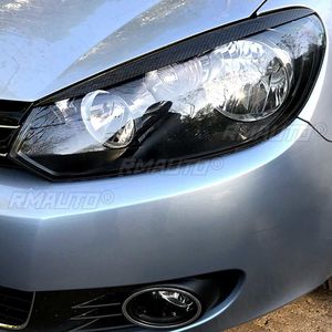 Paire de garnitures de phares avant aspect carbone/noir brillant pour VW GOLF MK6 GTI R 2008 2009 2010 2011-2013 pour GTI GTR GTD - Product Image 6