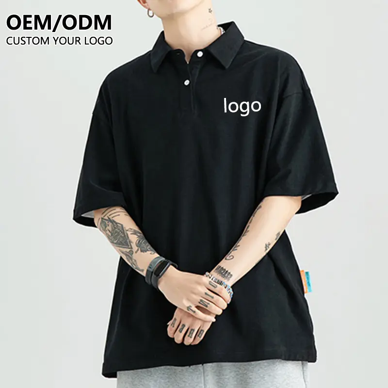 Boy Casual Polo mektup baskı erkekler Turn Down yaka üstleri yaz boy Hip Hop Unisex gömlek