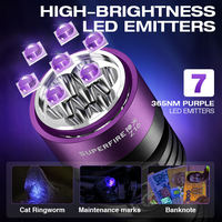 Senter UV 365nm MINI Berbahan Aluminium Alloy Hitam untuk Penggunaan Industri Z16 Kelas Profesional LED Daya Tinggi USB Tahan Air