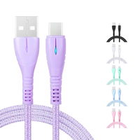 Kabel USB 3A untuk Pengisi Daya iPhone, Kabel Data USB Type-C untuk Samsung Huawei Xiaomi Android