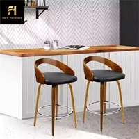 Chaise pivotante de haute qualité avec dossier de tabouret haut en bois massif Design contemporain pour la maison salon salle à manger bureau utilisation en extérieur