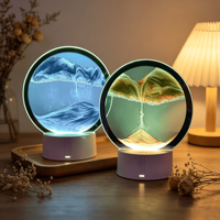 Lampe de chevet LED dynamique 3D à sable mouvant, tableau de sable mouvant pour chambre à coucher – Meilleure vente