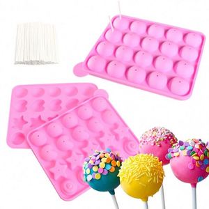 Cupcake <b>Baking</b> Mold Cake Stick Mold Tray Lolly Party Cavity <b>Silicone</b> 20 Pink Moulds Custom OEM & ODM - Product Image 2