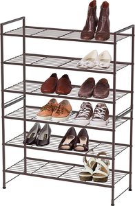 Simple Metal Shoe Rack Storage Stackable <b>Shelf</b> Bronze Functional Sturdy Durable Ample Spaces <b>Rustic</b> Shoes Collection - Product Image 4