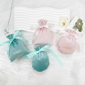 Bolsa de terciopelo de lujo con cordón para regalo de boda, se puede imprimir el LOGO, puede guardar joyas, resistente a arañazos - Product Image 2
