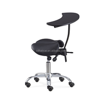 Tabouret à roulettes ergonomique réglable en hauteur avec table d'écriture