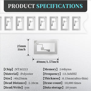 Autocollants <span class=keywords><strong>NFC</strong></span> transparents réinscriptibles 40*25mm NTAG213 13.56MHz, pack d'autocollants <span class=keywords><strong>NFC</strong></span> vierges pour tous les appareils compatibles <span class=keywords><strong>NFC</strong></span> - Product Image 4