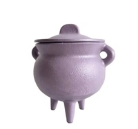 Panci Penyihir Mini Halloween, Panci Besi Cor, Wadah Pembakaran, Stoples Lilin, Tempat Dupa Palo Santo, Panci Tiga Kaki, Potjie Pot