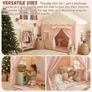 Tente de jeu d'intérieur personnalisée pour enfants, grande maison de jeu, tente de jeu pour enfants à double porte, château de rêve portable pour filles - Product Image 4