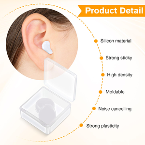 Tapones de silicona impermeables, silenciosos, con reducción de ruido, lavables, insonorizados, para dormir y nadar - Product Image 3