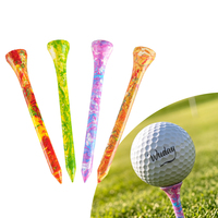 Tees de golf en bambou imprimés en couleur, tees de golf personnalisés avec logo, emballage personnalisé, accessoires de golf en gros